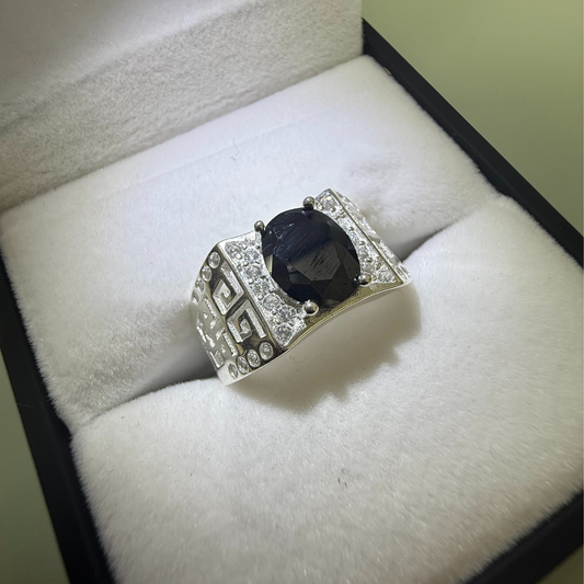 BLACK OPAL CUT CZ DIAMOND RING Oppulence