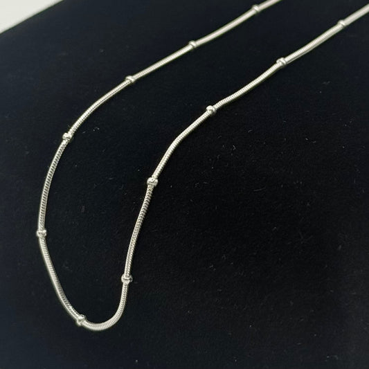 SILVER SNAKE 16" 1MM NECKLACE Oppulence