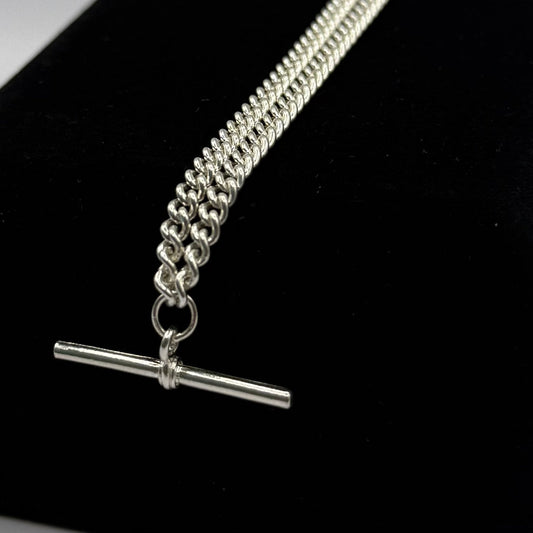 SILVER ALBERT ROUND CURB 18" NECKLACE Oppulence