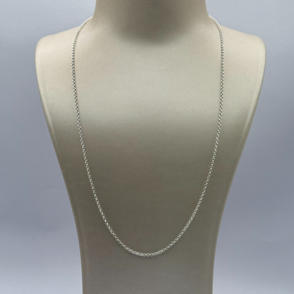 SILVER ROUND LT BELCHER 18" NECKLACE Oppulence