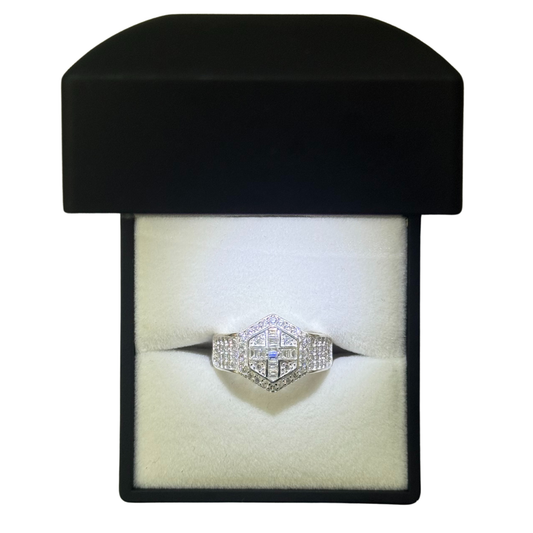 BAGUETTE CROSS CZ DIAMOND RING Oppulence