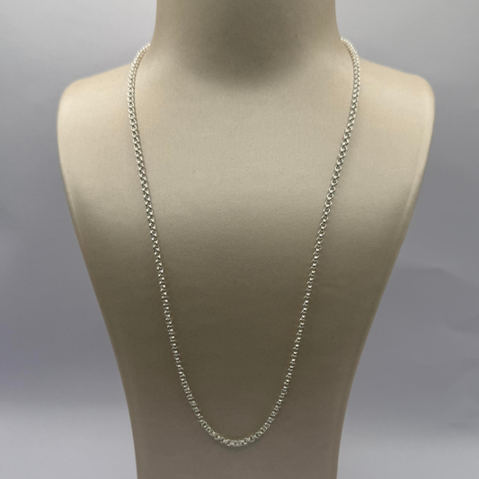 SILVER DOUBLE BELCHER NECKLACE 18" 2MM Oppulence