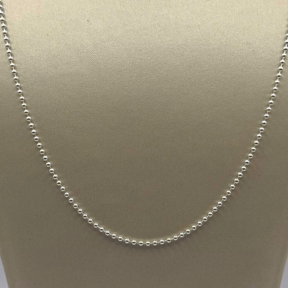 SILVER BEAD CHAIN NECKLACE 18" Oppulence