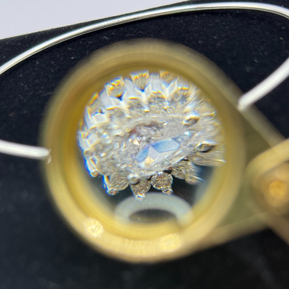 OVAL CZ DIAMOND ON SILVER BANGLE Oppulence