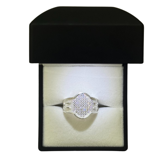 OVAL CROSS SWORD CZ DIAMOND RING Oppulence