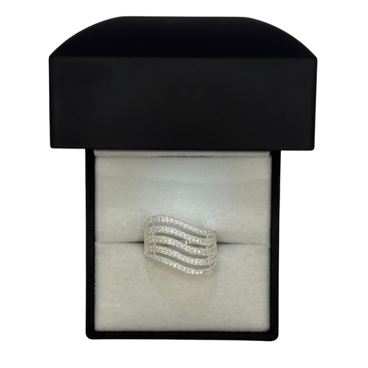 SILVER WAVE CZ RING Oppulence