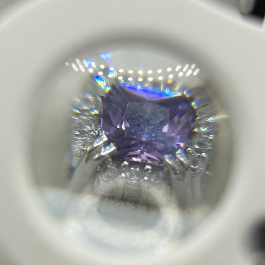 PURPLE CZ DIAMOND SQUARE EARRINGS Oppulence