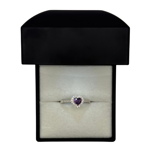 PURPLE HEART CZ DIAMOND RING Oppulence