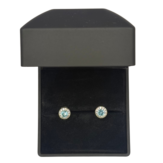 TIFFFANY BLUE CZ DIAMOND CIRCLE EARRINGS Oppulence