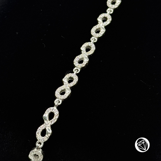 CZ CRUSTED INFINITY HEART BRACELET Oppulence