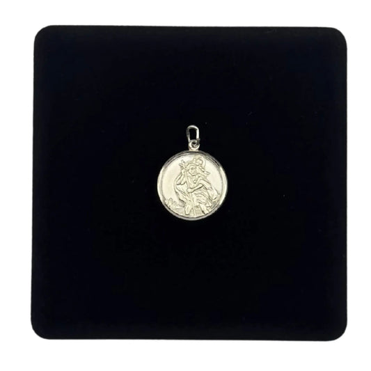 SILVER ST.CHRIS OVAL 20MM PENDANT Oppulence