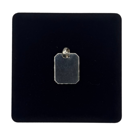 SILVER DOG TAG 25MM X 20MM RECT PENDANT Oppulence