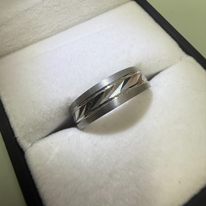 SILVER FLUTED BAND RING Oppulence