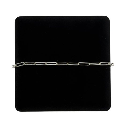 SILVER FETTER LONG LINK 7" BRACELET Oppulence