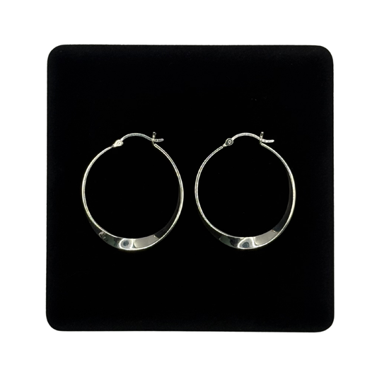 SILVER TWIST 30MM HOOP EARRINGS Oppulence