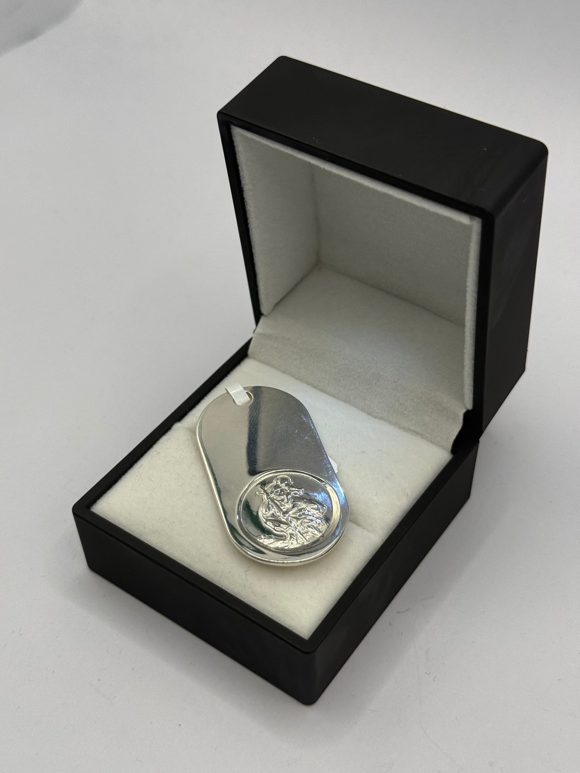 SILVER DOG TAG ST CHRISTOPHER PENDANT Oppulence