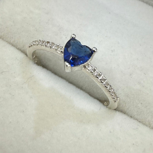 BLUE HEART CZ DIAMOND RING Oppulence