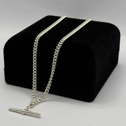 SILVER ALBERT ROUND CURB 18" NECKLACE Oppulence