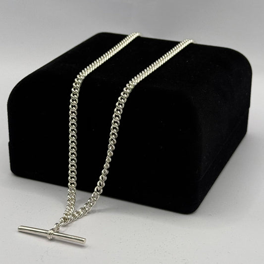 SILVER ALBERT ROUND CURB 18" NECKLACE Oppulence