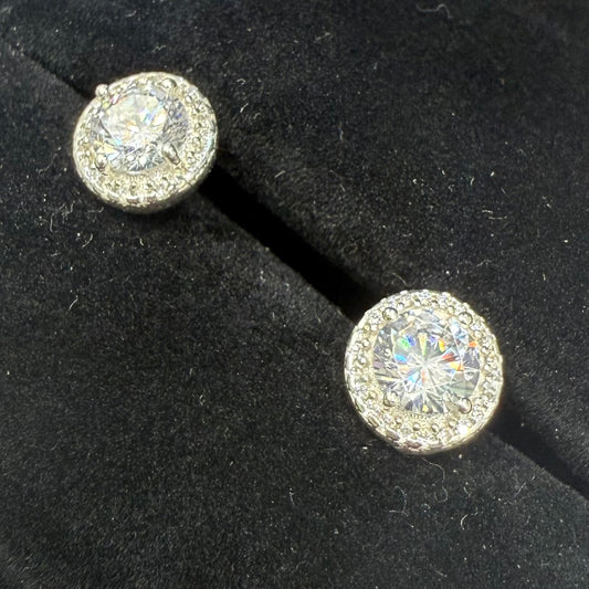 CZ DIAMOND CIRCLE CLAW EARRINGS Oppulence